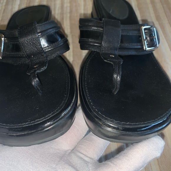 COLE Haan Black Leather Sandals By Nike Air. Sz 10/11 - Picture 13 of 13